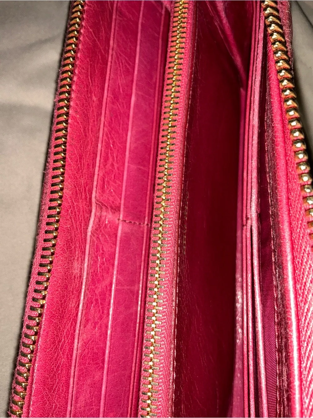 Miu Miu Matelassé Leather Zip Around Wallet – Berry Pink